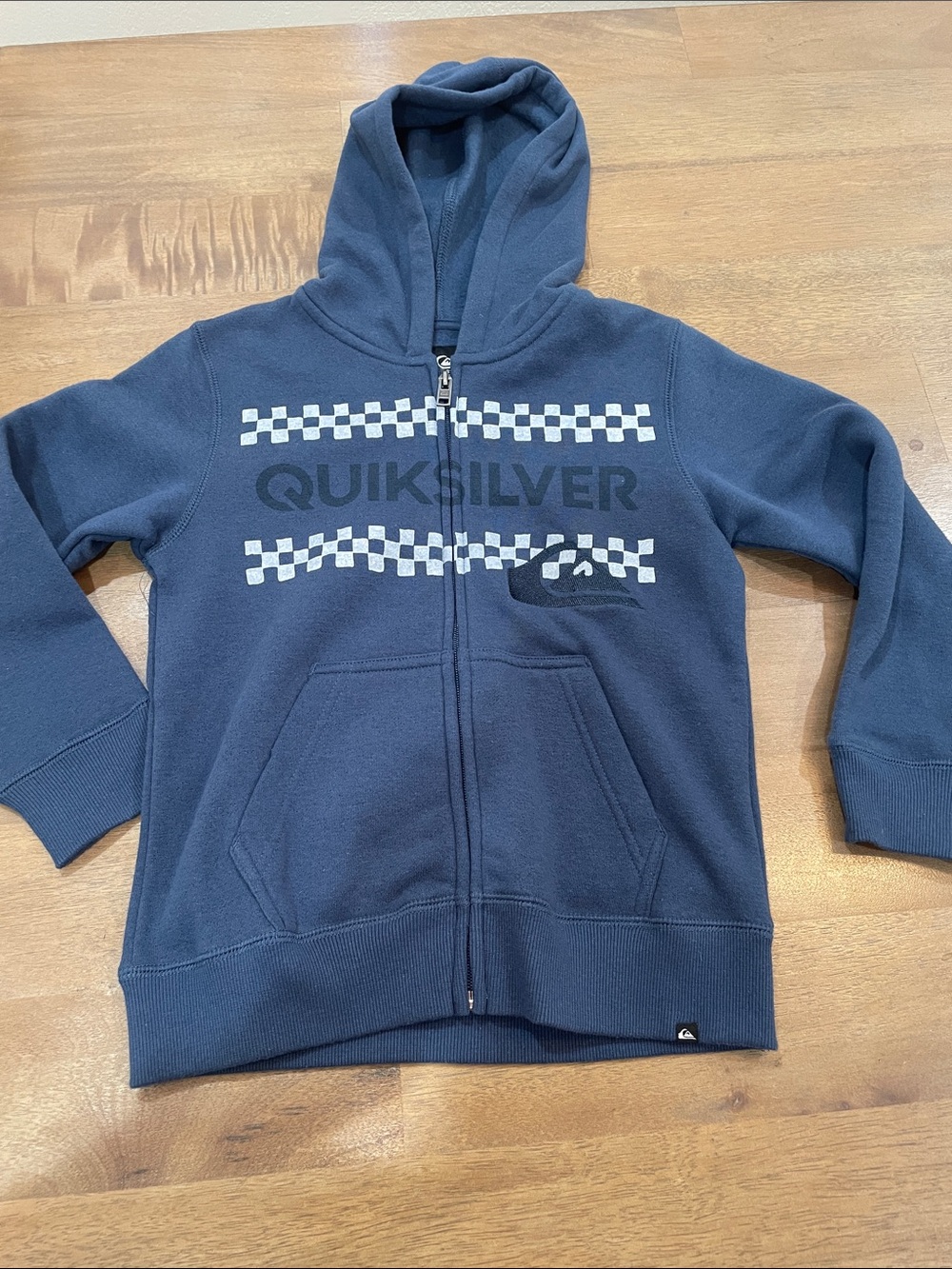 NWT Quiksilver Boys Zip Hoodie with Checker Logo.  Size 6.